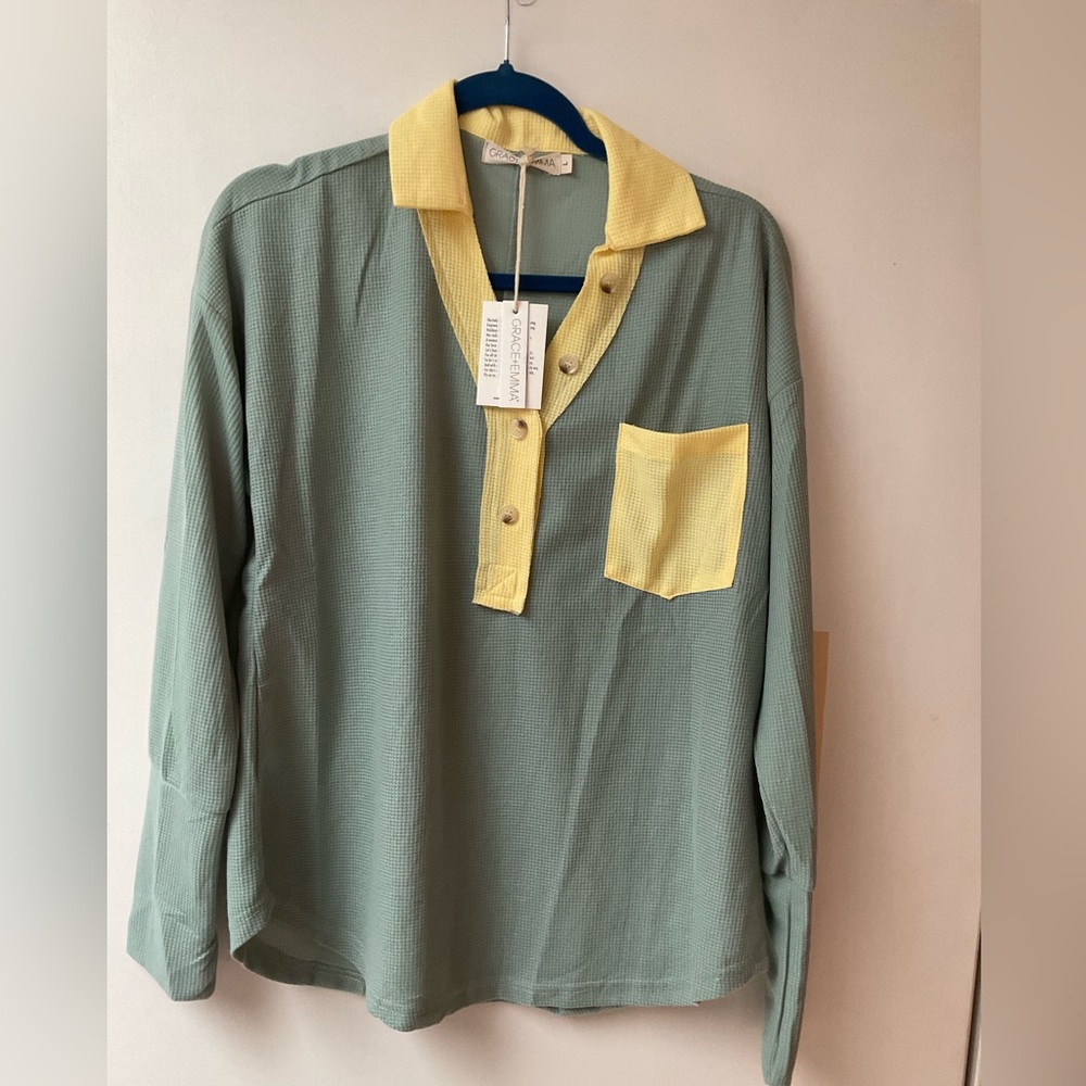 Women’s Green and Yellow Shirt